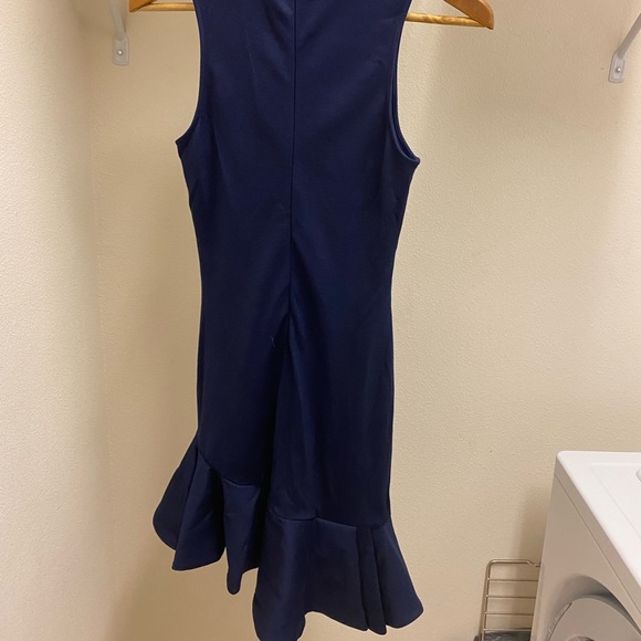 Torn by Ronny Kobo Blue Asymetrical Ruffle Turtleneck Dress - Picture 3 of 6